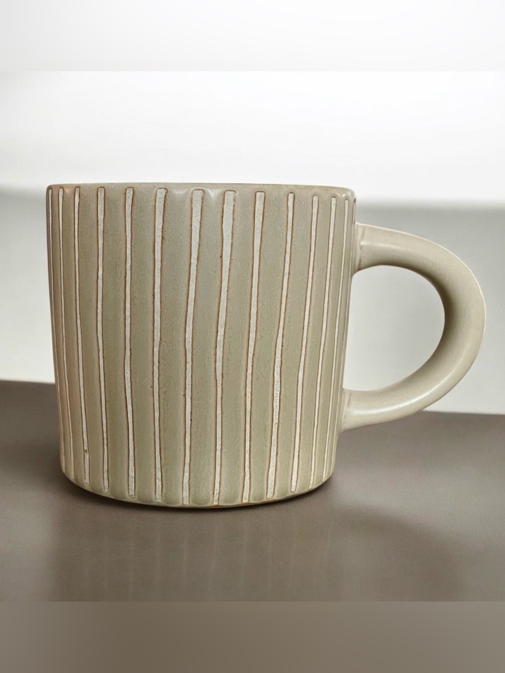 Hearth and Hand Magnolia Stoneware Mug Textured Stripe Scandi Farmhouse Neutral